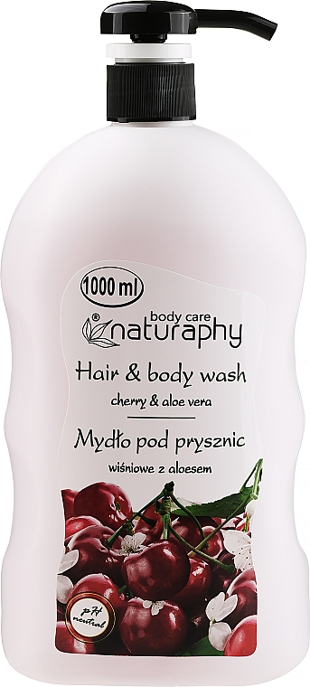 Шампунь-гель для душу "Вишня і алое вера" - Bluxcosmetics Naturaphy Hair & Body Wash