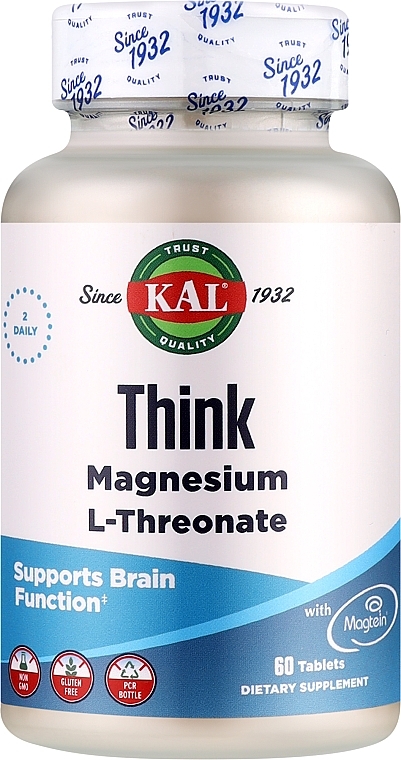 Пищевая добавка "L-треонат магния" - Kal Think Magnesium L-Threonate 2000mg — фото N1