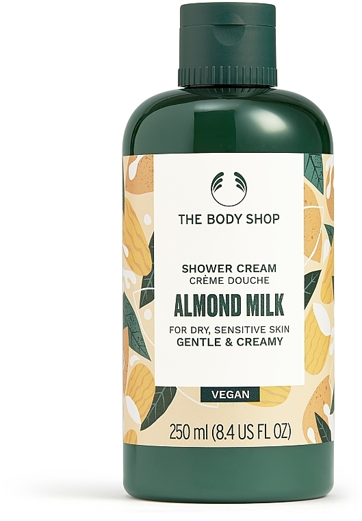 Крем-гель для душа "Миндальное молочко" - The Body Shop Vegan Almond Milk Gentle & Creamy Shower Cream — фото N1