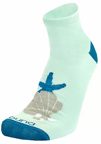 Шкарпетки жіночі демісезонні бавовняні з люрексом укорочені, 3127, морська хвиля - Duna — фото N1