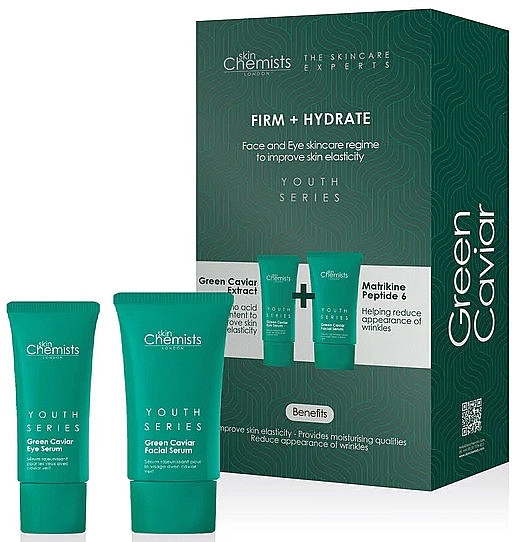 Набор - Skin Chemists Youth Series Green Caviar Firm & Hydrate Kit (eye/serum/15ml + serum/30ml) — фото N1