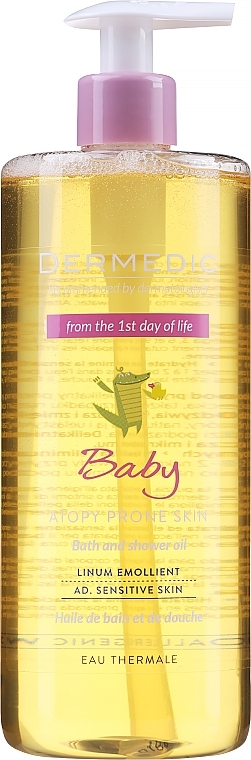 Масло для ванны и душа - Dermedic Linum Emolient Baby (с дозатором) — фото N1