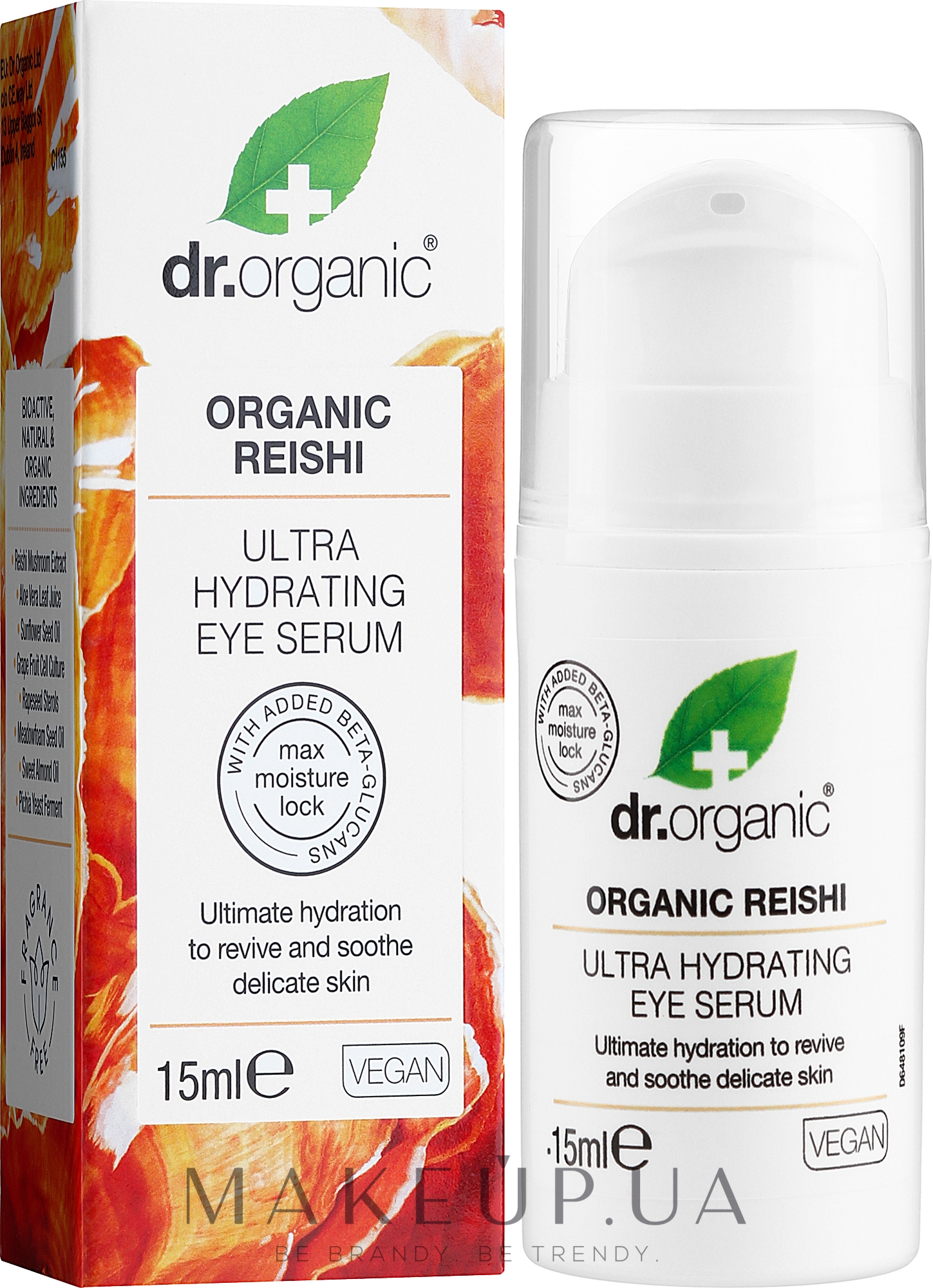 Органическая ультра увлажняющая сыворотка для глаз - Dr. OrganicOrganic Reishi Ultra Hydrating Eye Serum — фото 15ml