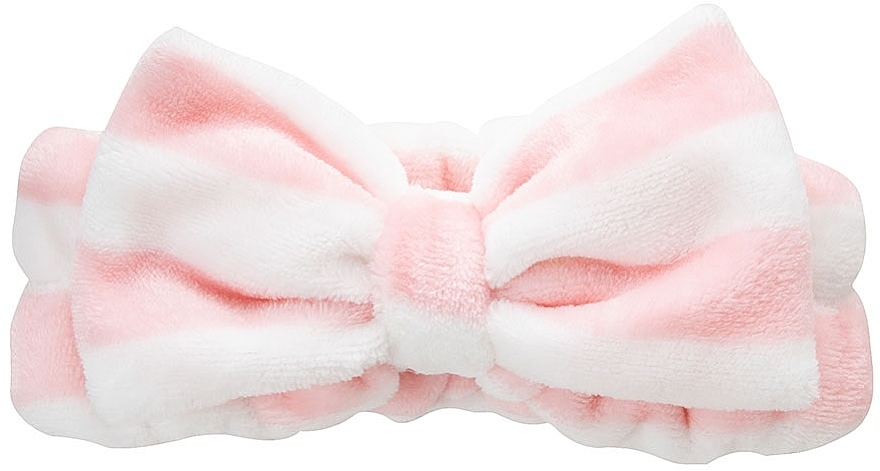 Набір пов'язок на голову, 2 шт. - Brushworks Makeup Headband Pink And White — фото N3