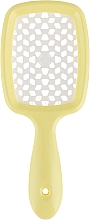 Расческа для волос, желто-белая - Janeke Superbrush Small — фото N2