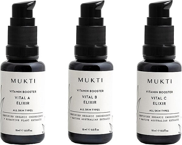 Набор - Mukti Organics Vitamin Booster Mini Collection (serum/15ml*3) — фото N1
