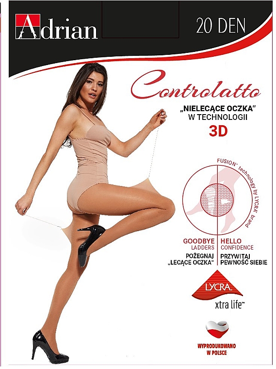 Колготки для жінок "Controlatto 3D" 20 Den, nero - Adrian — фото N1