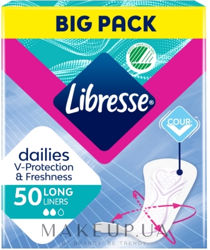 Ежедневные прокладки удлиненные, 50 шт. - Libresse Dailies Protect Long Liners — фото 50шт