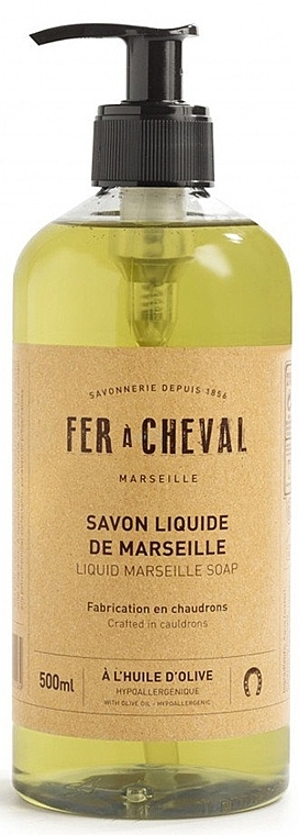 Жидкое марсельское мыло с оливковым маслом - Fer A Cheval Liquid Marseille Soap — фото N1