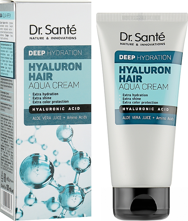 Крем для глибокого зволоження волосся - Dr. Sante Hyaluron Hair Deep Hydration Aqua Cream — фото N2