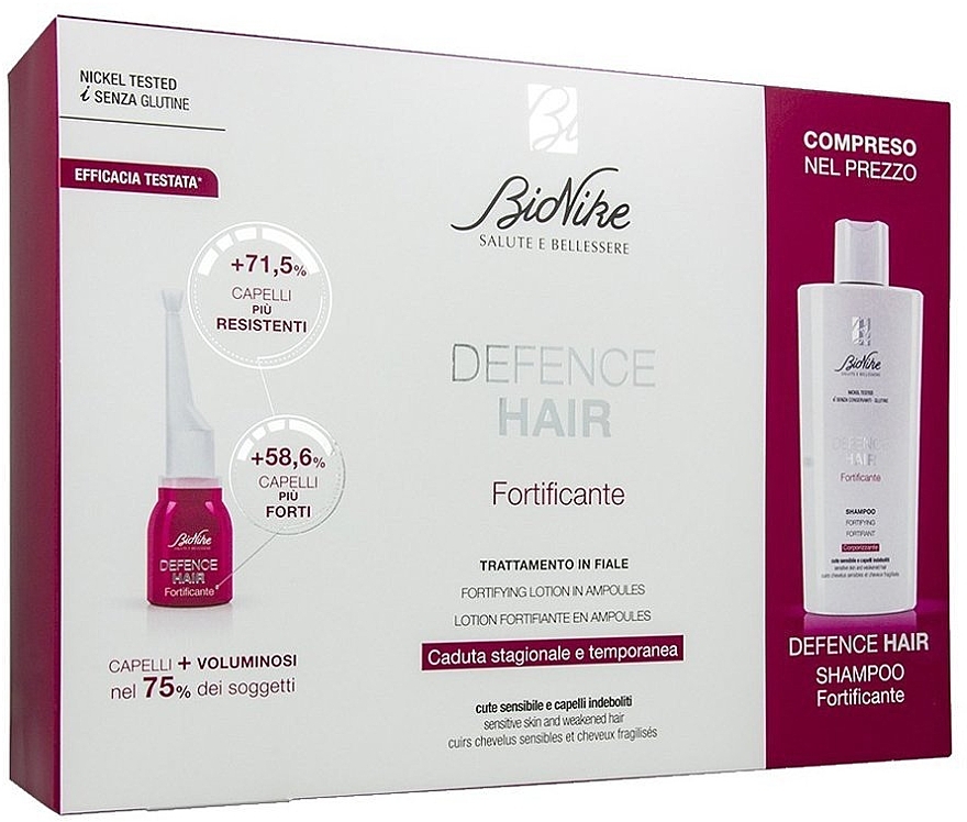 Набір - BioNike Defense Hair Fortificante Set(h/lot/6ml*21 + shampoo/200ml) — фото N1