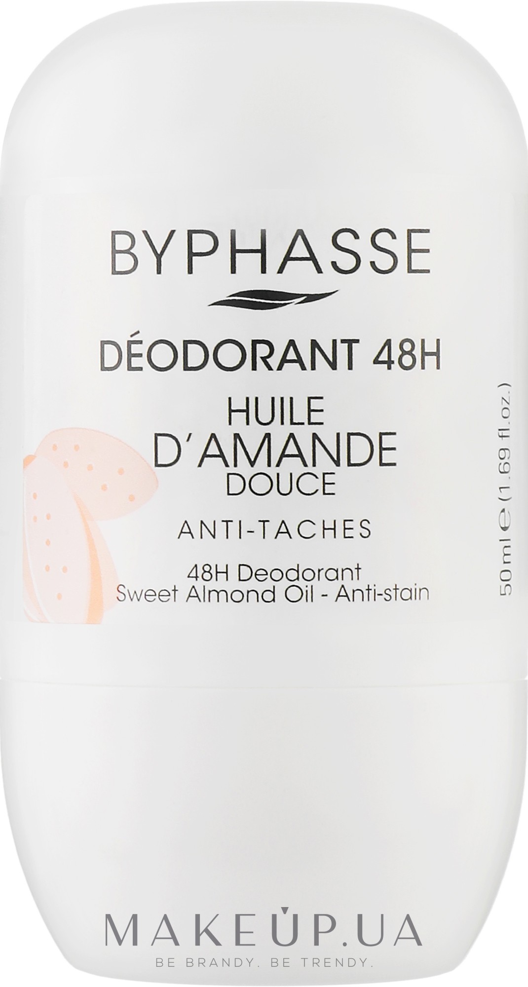 Дезодорант роликовый "Масло сладкого миндаля" - Byphasse Roll-On Deodorant 48h Sweet Almond Oil — фото 50ml