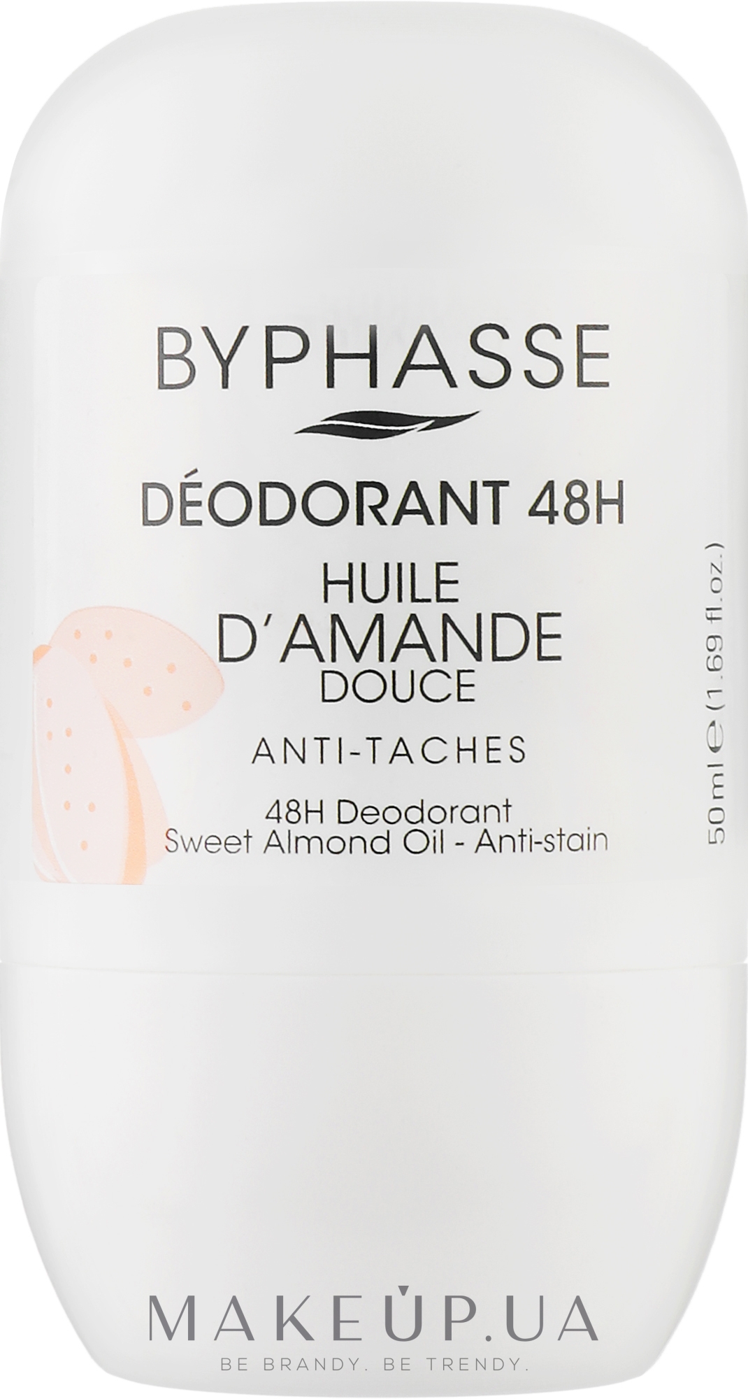 Дезодорант роликовий "Олія солодкого мигдалю" - Byphasse Roll-On Deodorant 48h Sweet Almond Oil — фото 50ml