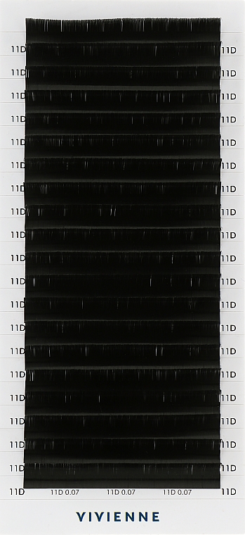 Накладні вії "Elite", чорні, 20 ліній (0,07, D, 11), екоупаковка - Vivienne — фото N1