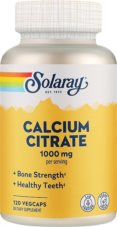 Пищевая добавка "Кальций цитрат", 1000mg - Solaray Calcium Citrate  — фото N1