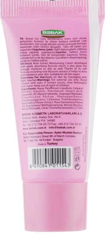 Крем для рук і тіла, з екстрактом троянди - Bebak Laboratories Moisturizing Cream With Rose Extract Hand&Body — фото N5