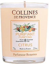 Ароматическая свеча "Цитрус" - Collines de Provence Purifiant Citrus Candles — фото N1