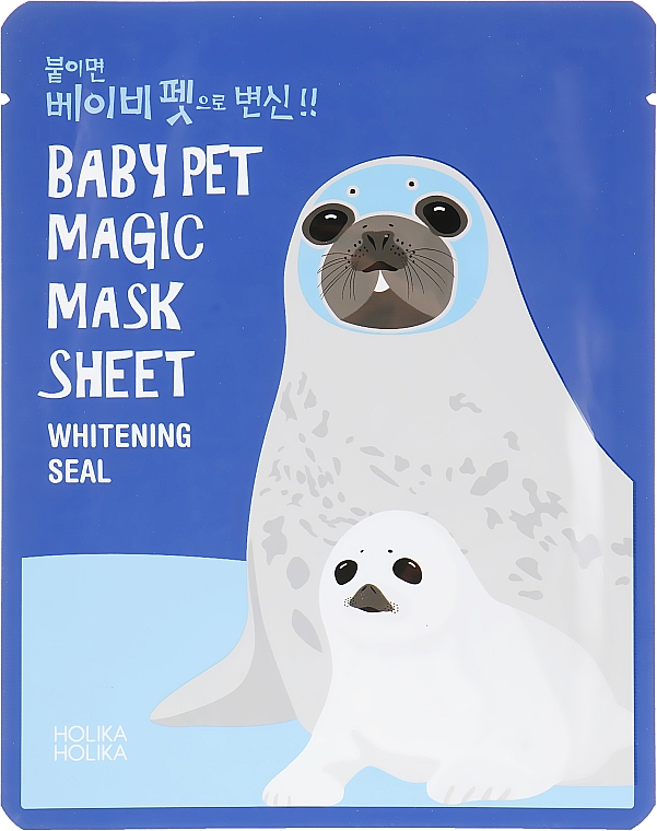 Тканевая маска "Тюлень" - Holika Holika Baby Pet Magic Mask Sheet Whitening Seal — фото N1