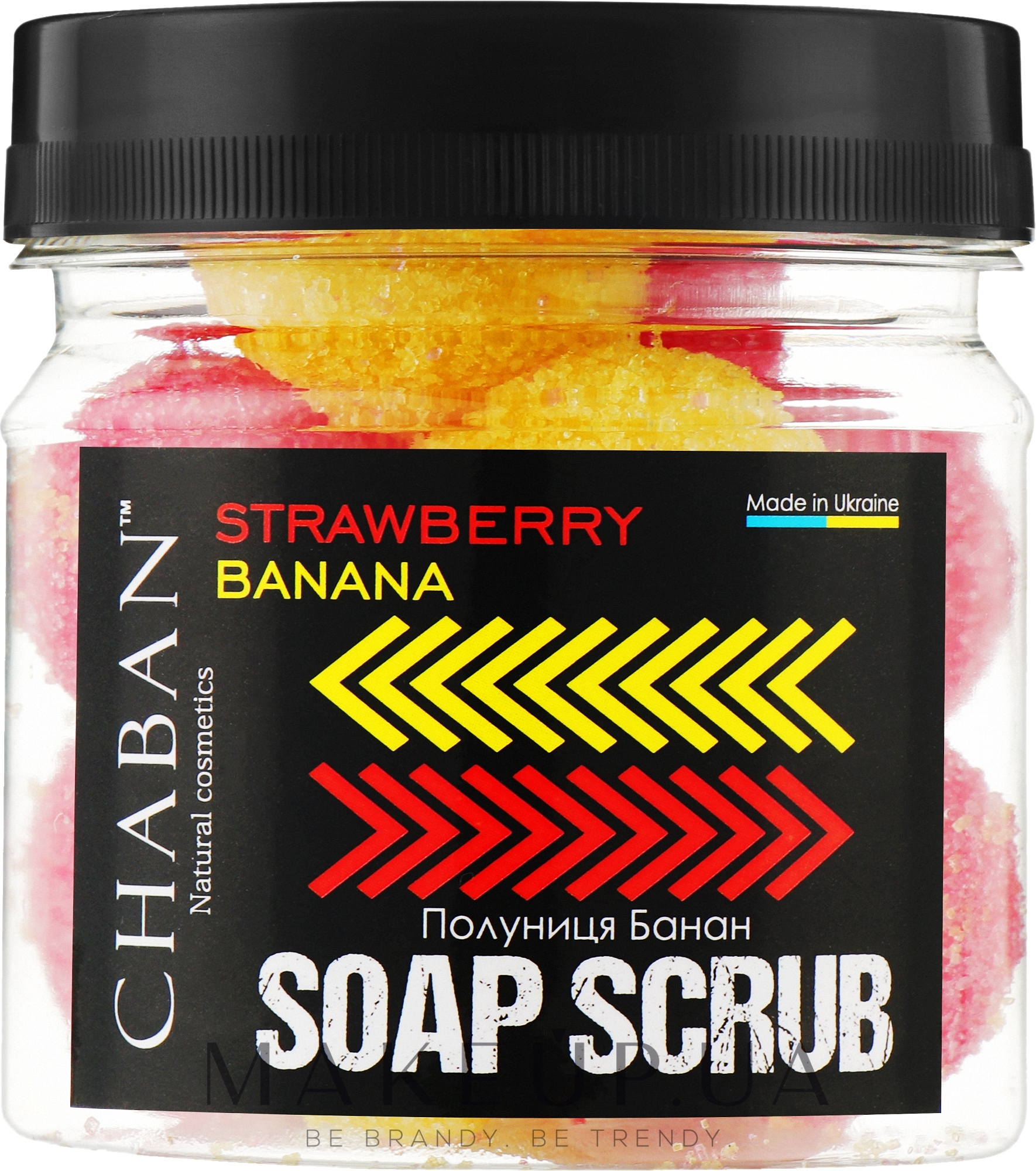 Мило-скраб для тіла "Полуниця-банан" - Chaban Natural Cosmetics Soap Scrub — фото 140g