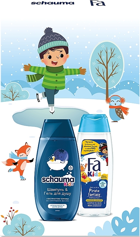 Набор "Kids boy. for Children’s Hair & Skin" - Schauma & Fa Kids (shm/250ml + sh/gel/250ml) — фото N3