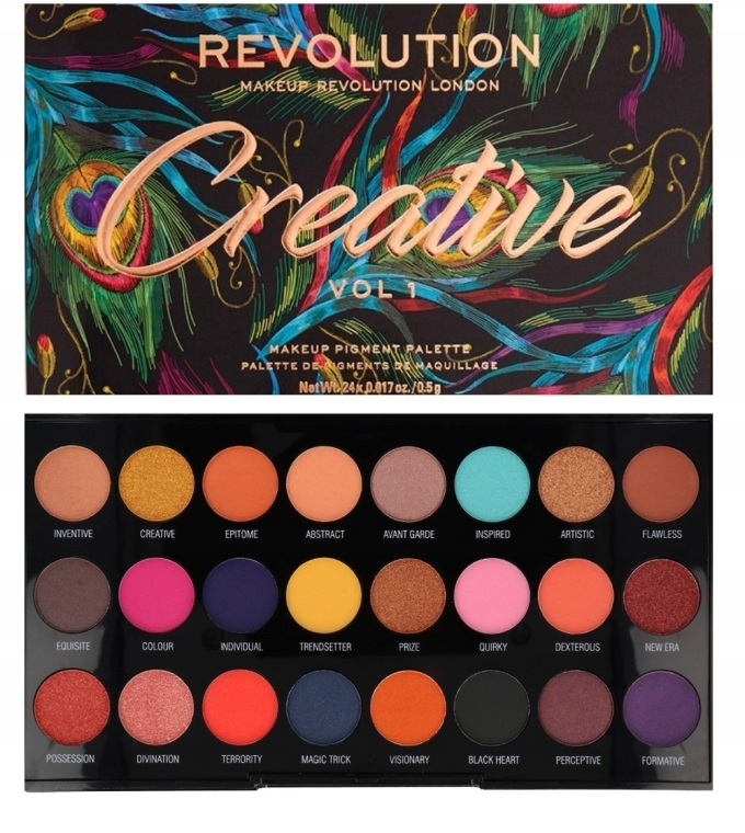 Палетка теней для век, 24 оттенка - Makeup Revolution Creative Vol 1 Eyeshadow Palette — фото N1