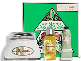 Духи, Парфюмерия, косметика Набор - L'Occitane Almond (sh/oil/75ml + milk/200ml + h/cr/30ml)