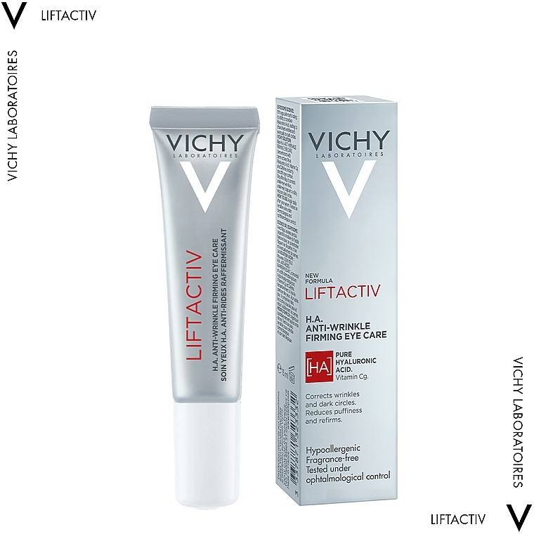 Розгладжувальний крем з гіалуроновою кислотою для корекції зморщок і темних кіл зони навколо очей - Vichy Liftactiv Eyes