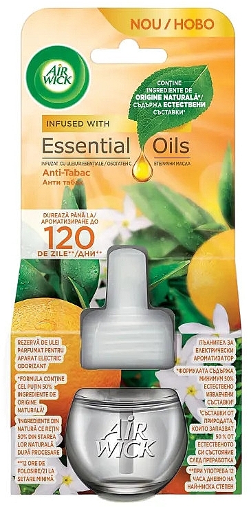 Змінний блок до освіжувача повітря "Антитютюн. Цитрус" - Air Wick Essential Oils Electric Citrus — фото N1