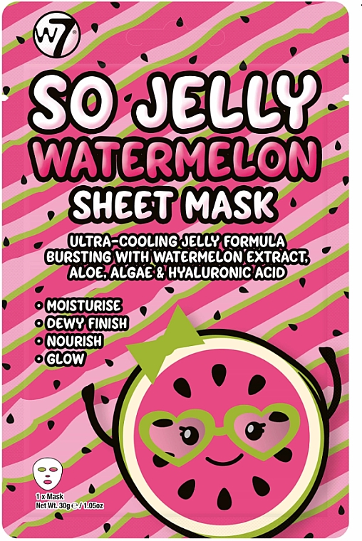 Тканинна маска з кавуном - W7 Watermelon Sheet Mask So Jelly — фото N1