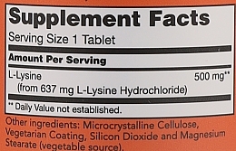 Аминокислота "L-Лизин", 500 мг - Now Foods L-Lysine Tablets — фото N4