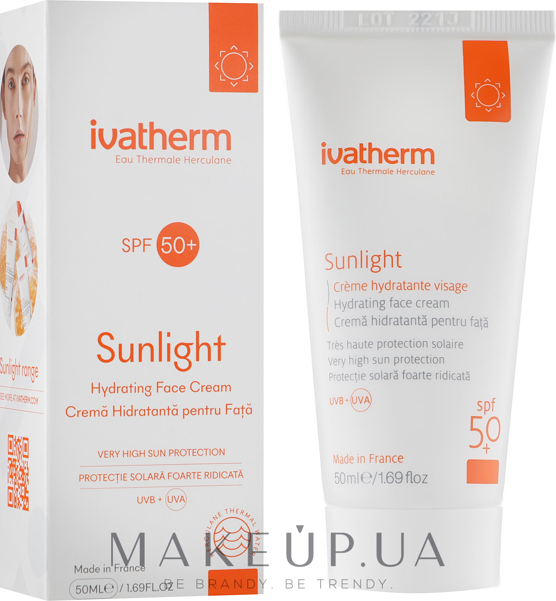 SUNLIGHT сонцезахисний зволожувальний крем SPF 50+ - Ivatherm Sunlight Hydrating Face Cream SPF50 — фото 50ml