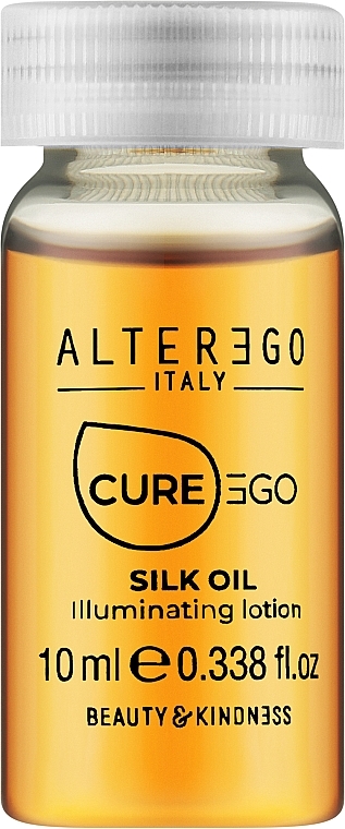 Ампули для блиску неслухняного і в'юнкого волосся - Alter Ego CureEgo Silk Oil Leave-in Illuminating Treatment — фото N2