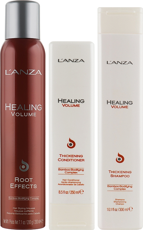 Набор - L'Anza Healing Volume Holiday Trio Box (shm/300ml + cond/250ml + spray/200ml) — фото N2