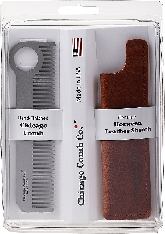 Набор, белая упаковка - Chicago Comb Co (comb/1pc + case/1pc) — фото N1