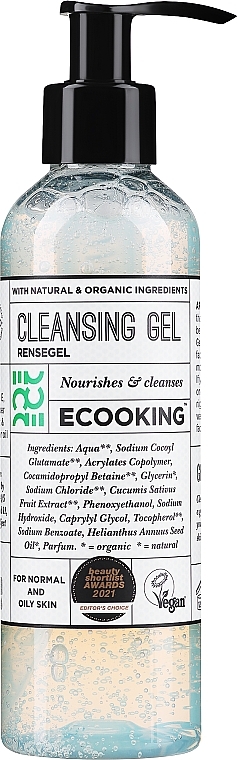 Очищувальний гель з екстрактом огірка - Ecooking Cleansing Gel — фото N1