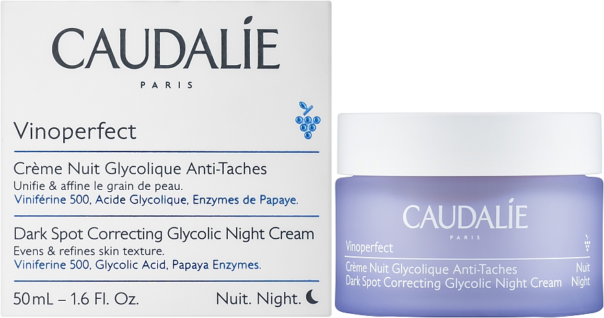 Ночной крем против пигментных пятен с гликолевой кислотой - Caudalie Vinoperfect Dark Spot Correcting Glycolic Night Cream — фото N2