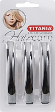 Зажим для волосся, 11х1,5см, 3шт., чорний - Titania — фото N1