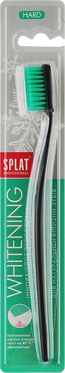 Зубна щітка, чорно-бірюзова - SPLAT Professional Whitening Hard