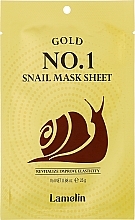 Духи, Парфюмерия, косметика Тканевая маска с муцином улитки для лица - Lamelin Gold No1 Snail Mask Sheet