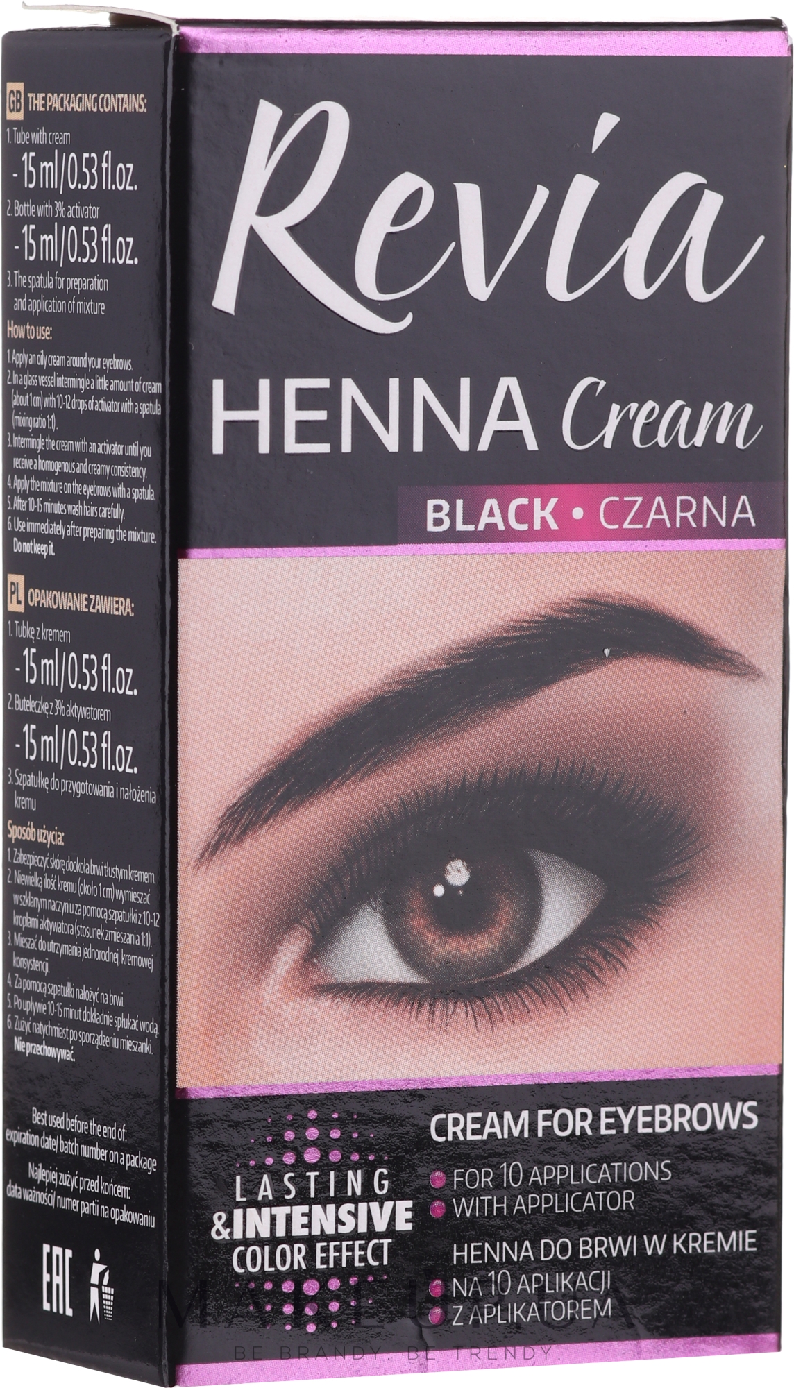 Хна для бровей в креме - Revia Eyebrows Henna — фото Black