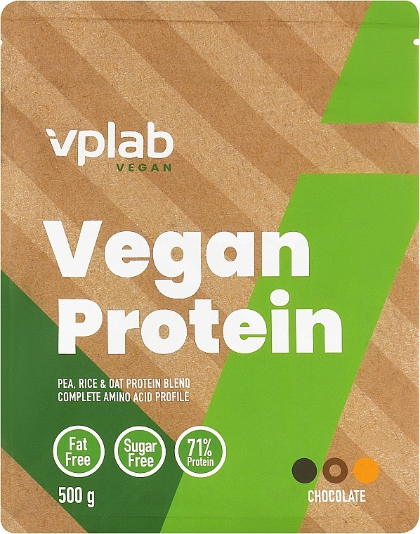 Протеин для веганов, шоколад - VPlab Vegan Protein Powder — фото N1