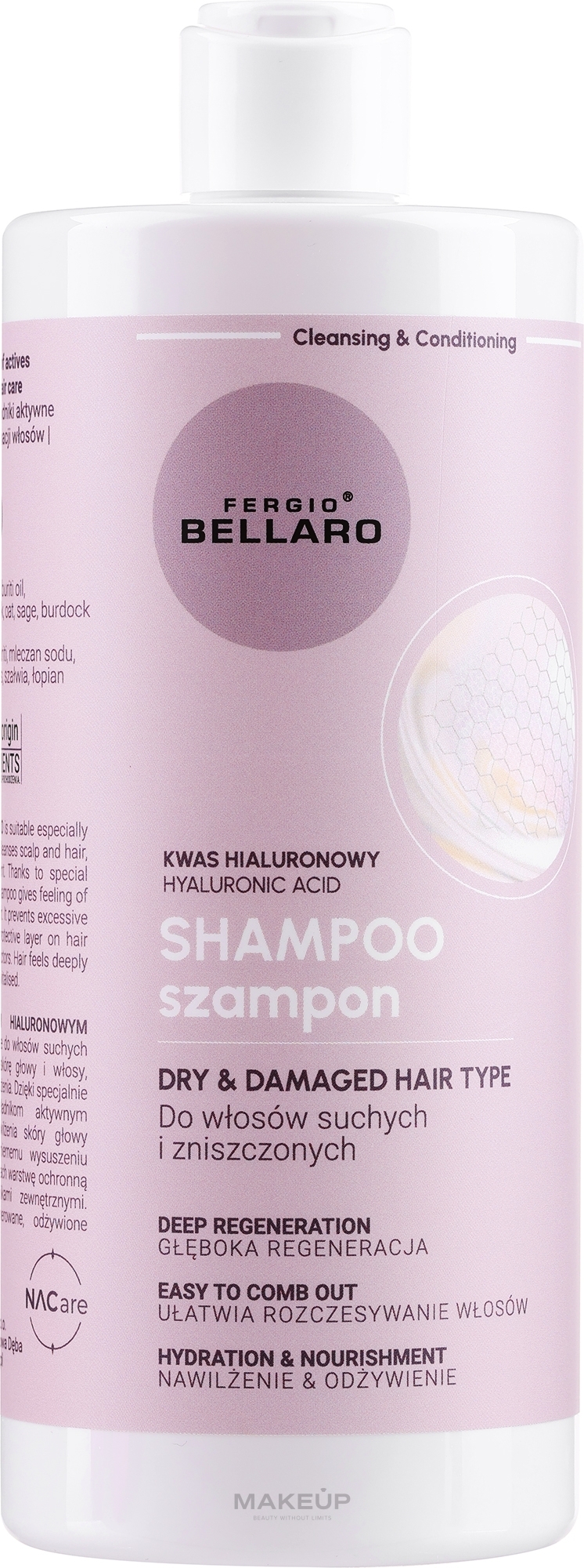 Шампунь для сухих и поврежденных волос с гиалуроновой кислотой - Fergio Bellaro Hyaluronic Acid Dry & Damaged Hair Type Shampoo — фото 500ml
