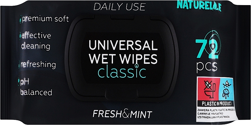 Влажные салфетки универсальные "Classic", 72 шт. - Naturelle Universal Wet Wipes — фото N1