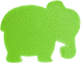 Парфумерія, косметика Дитяча мочалка для ванної, зелений слон - Grosik Camellia Bath Sponge For Children