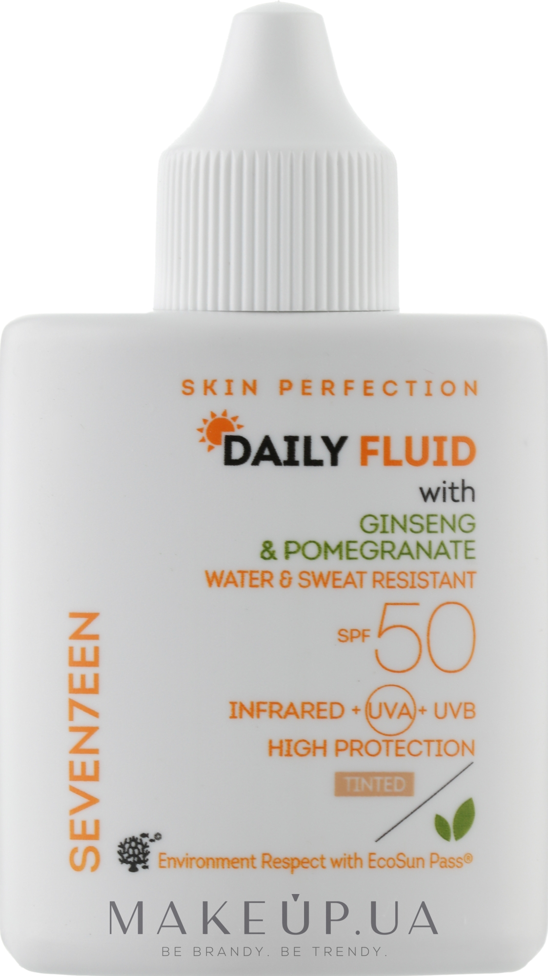 Крем сонцезахисний SPF 50, тонувальний  - Seventeen Skin Perfection Daily Fluid SPF 50 Tinted — фото 35ml