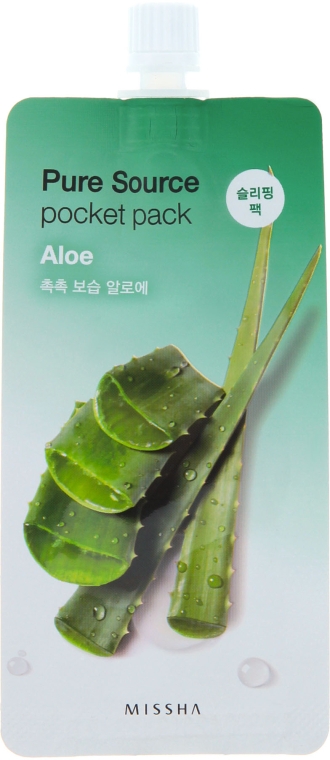 Ночная маска с экстрактом алоэ вера - Missha Pure Source Pocket Pack Aloe — фото N1