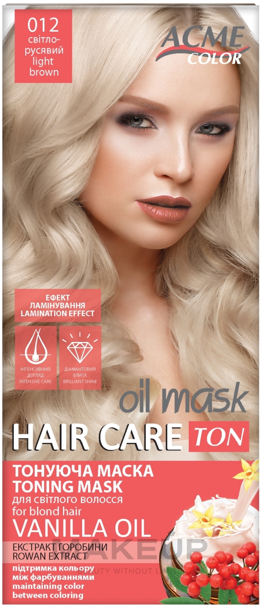 Тонуюча маска для волосся - Acme Color Hair Care Ton Oil Mask — фото 012 - Светло русый