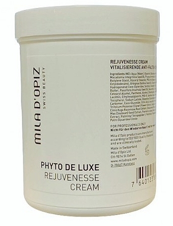 Омолаживающий крем для лица - Mila D'Opiz Phyto de Luxe Rejuvenesse Cream Professional — фото N1