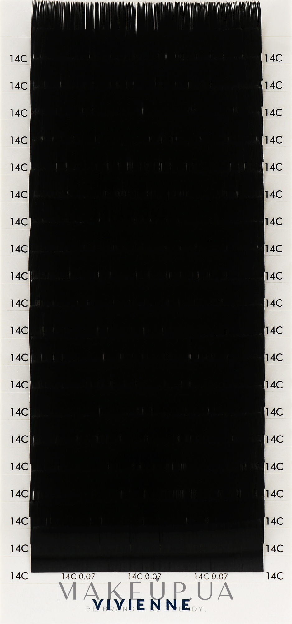 Накладные ресницы "Elite", черные, 20 линий (0,07, C, 14), эко упаковка - Vivienne — фото 1уп