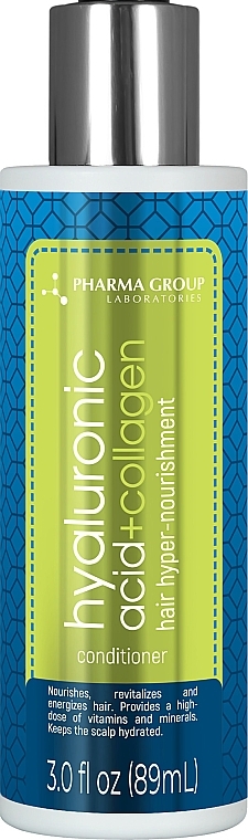 Бальзам для волос "Гиперпитание от корней к кончикам" - Pharma Group Laboratories Hyaluronic Acid + Collagen — фото N1